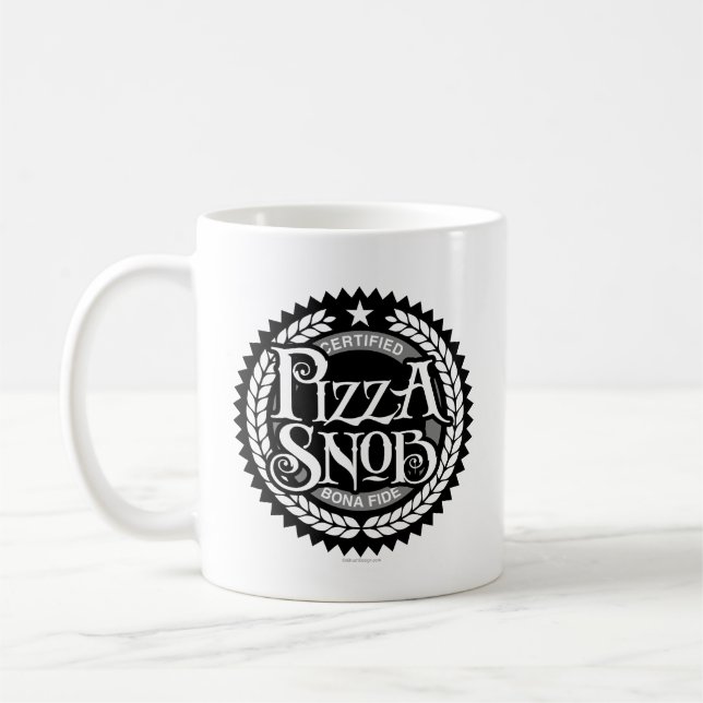 Pizza Snob - lustig pizza älskare Kaffemugg (Vänster)
