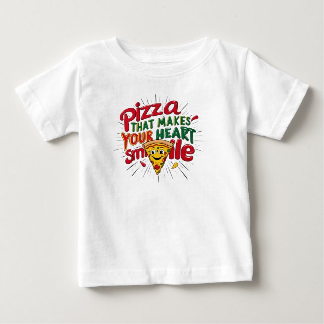 Pizza som gör din hjärt-mil-T-Shirt | Roligt T Shirt (Framsida)