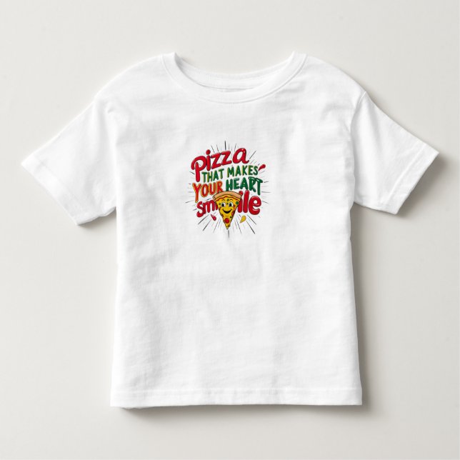 Pizza som gör din hjärt-mil-T-Shirt | Roligt T Shirt (Framsida)