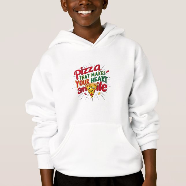 Pizza som gör din hjärt-mil-T-Shirt | Roligt T Shirt (Framsida)
