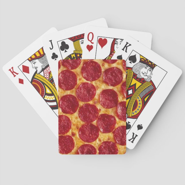 Pizza som leker kort casinokort (Baksidan)