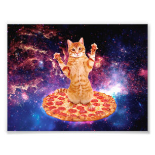 Pizza space cat fototryck