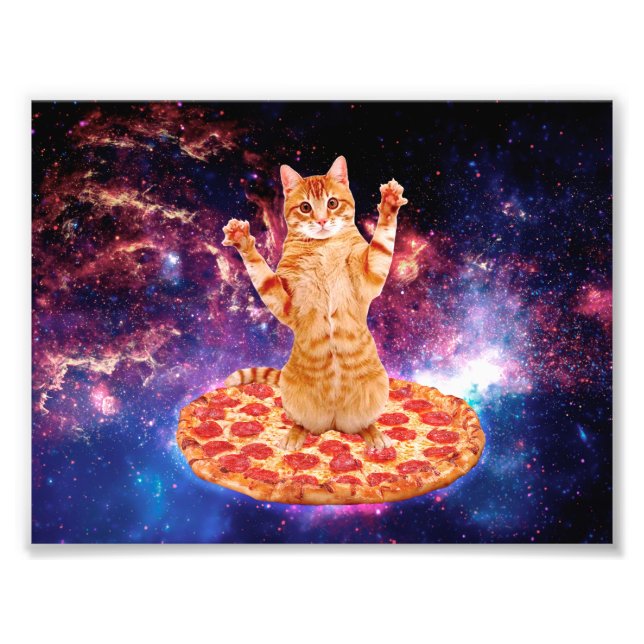 Pizza space cat fototryck (Framsidan)