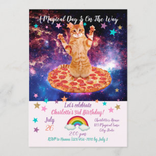 Pizza space cat inbjudningar