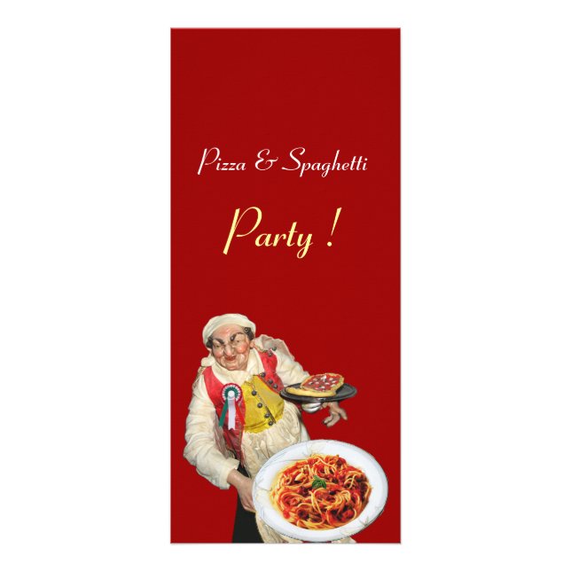 PIZZA & SPAGHETTI PARTY ITALIAN KITCHEN,RESTAURANT REKLAMKORT (Framsidan)