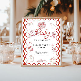 Pizza speciell babydusch Favorittecken Poster