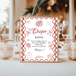 Pizza Speciell Deliv Diaper raffle baby duschskylt Poster