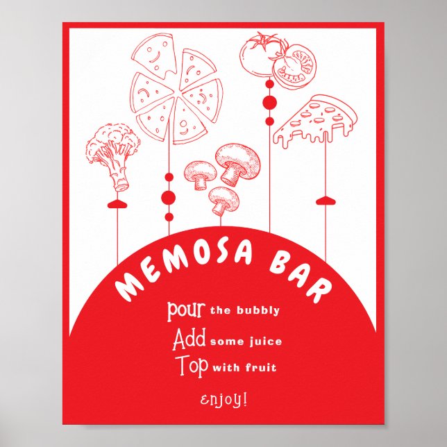 Pizza Speciell Delivery Memosa Pub-tecken Poster (Framsidan)