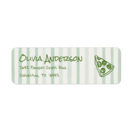 Pizza Speciell Grönt för babyskor för  leverans Returadress Etikett