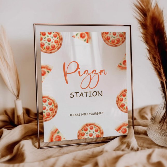 Pizza Station Sign, Pizza 1st Birthday Party Sign Poster (Skapare uppladdad)
