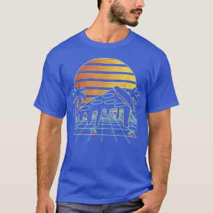 Pizza Sunset Aesthetic 80s Vaporwave Fast Food Lov T Shirt