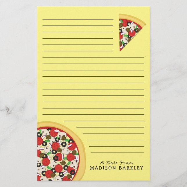 Pizza Supreme Combo Cute Kids Food Brevpapper (Framsida)