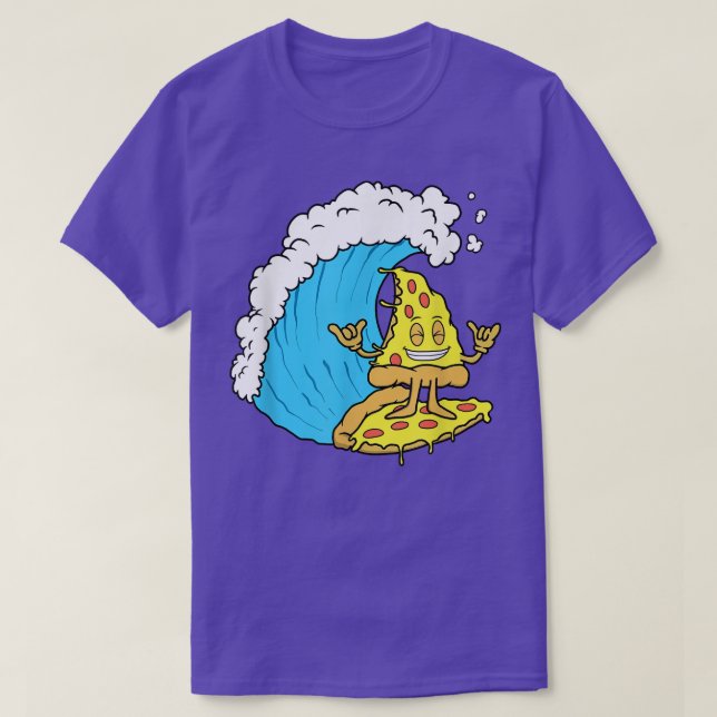 Pizza Surfing Cheese Slice Surfer Wave Riding Funn T Shirt (Design framsida)