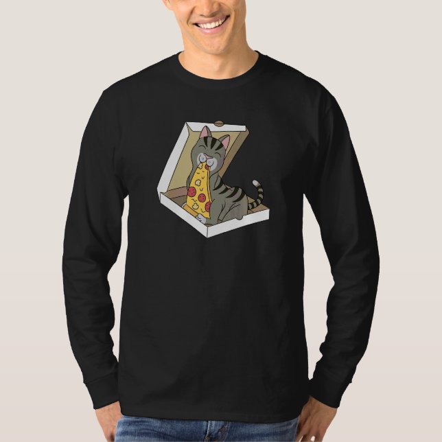 Pizza Tabby Katt Djur   T Shirt (Framsida)
