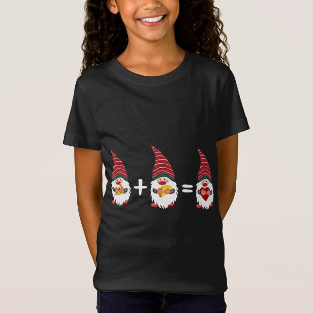 Pizza Taco Gnome Heart Funny jul Foodie & Gn T Shirt (Framsida)