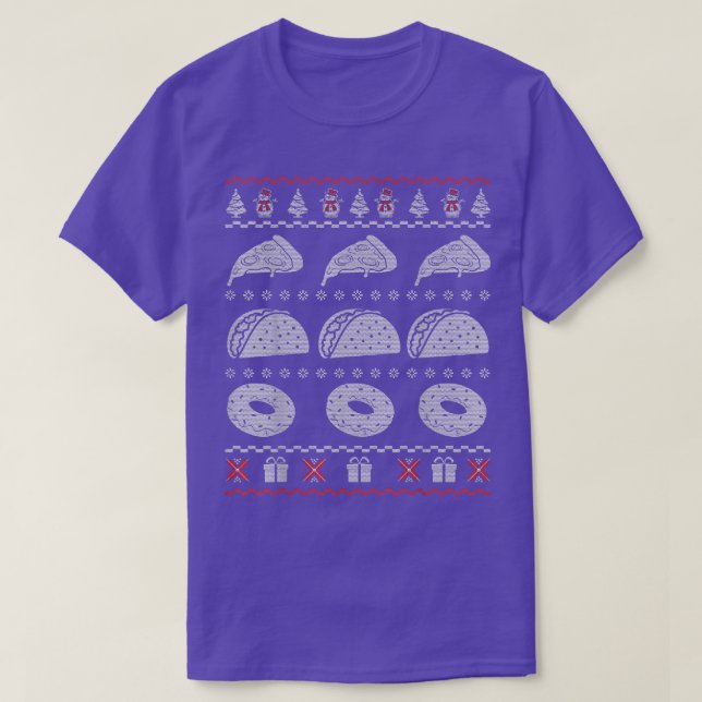 Pizza Tacos Donut S för kvinnojulklappar i Manar T Shirt (Design framsida)