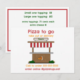 Pizza Take Out, Delivery eller Food Truck platt me Meny