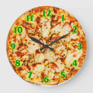 Pizza tar tid på stor klocka