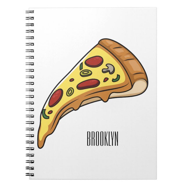 Pizza-tecknad - illustration anteckningsbok (Framsidan)