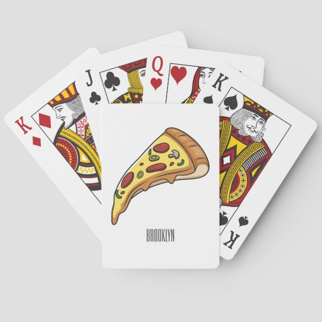 Pizza-tecknad - illustration casinokort (Baksidan)