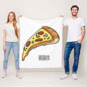 Pizza-tecknad - illustration fleecefilt