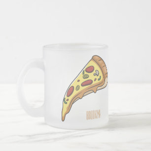 Pizza-tecknad - illustration frostad glasmugg