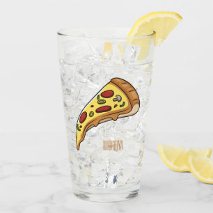 Pizza-tecknad - illustration glaskopp