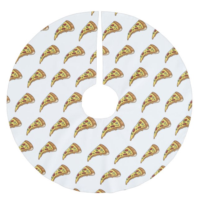 Pizza-tecknad - illustration julgransmatta borstad polyester (Framsidan)