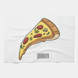 Pizza-tecknad - illustration kökshandduk