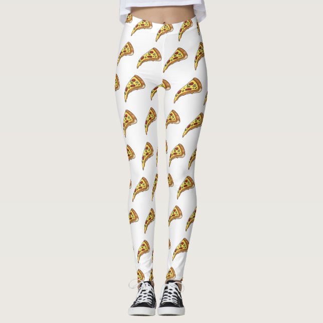 Pizza-tecknad - illustration leggings (Framsida)