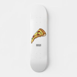 Pizza-tecknad - illustration mini skateboard bräda 18,5 cm