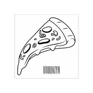 Pizza-tecknad - illustration stämpel