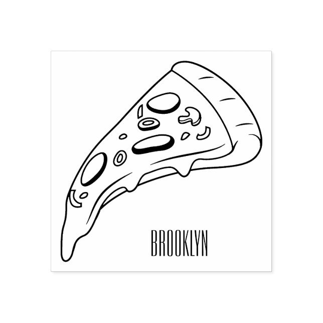 Pizza-tecknad - illustration stämpel (Tryck)