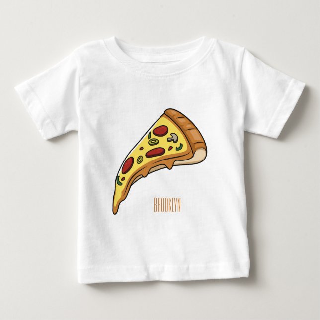 Pizza-tecknad - illustration t shirt (Framsida)