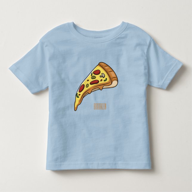 Pizza-tecknad - illustration t shirt (Framsida)