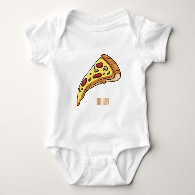 Pizza-tecknad - illustration t shirt (Framsida)