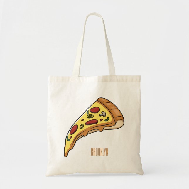 Pizza-tecknad - illustration tygkasse (Framsidan)