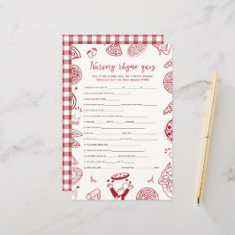 Pizza Temameplätery rhyme quiz babyduschspel