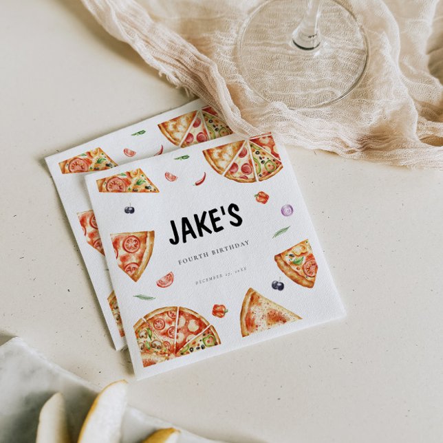 Pizza Theme Birthday Pappersservett (Skapare uppladdad)