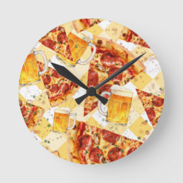Pizza time Beer time Rund Klocka