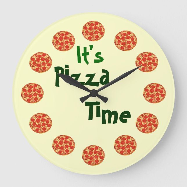 Pizza Time Clock Stor Klocka (Framsida)