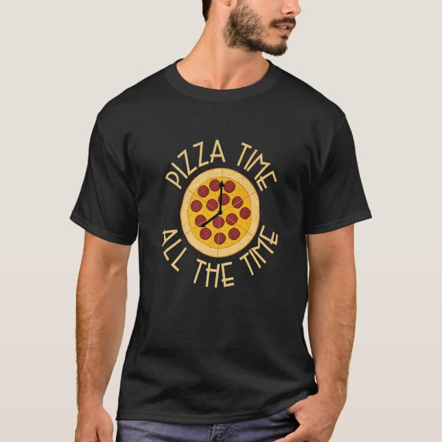 Pizza Time Pepperoni Kärlek Food Pizza T Shirt (Framsida)