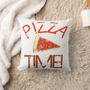 Pizza Time Pepperoni NYC Cheese Slice Italy Food Kudde