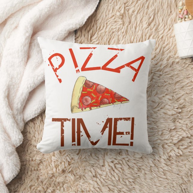 Pizza Time Pepperoni NYC Cheese Slice Italy Food Kudde (Filt)