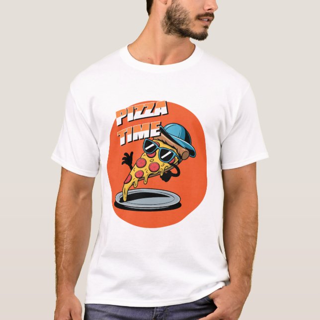 Pizza Time Pizza Älskare T Shirt (Framsida)