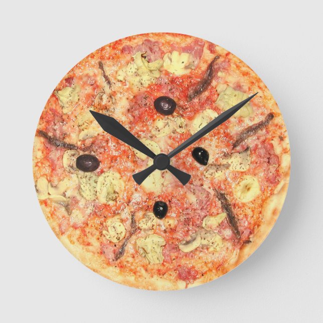 Pizza Time Rund Klocka (Framsida)