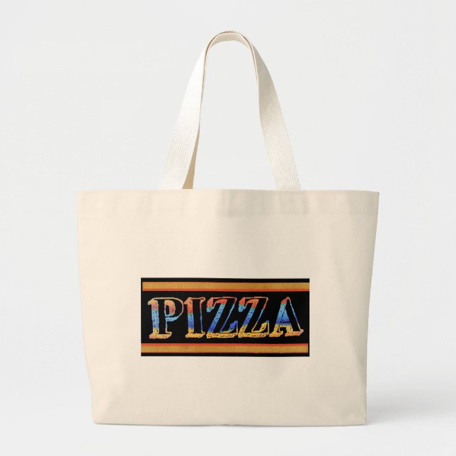 Pizza Tote Bag Jumbo Tygkasse (Framsidan)