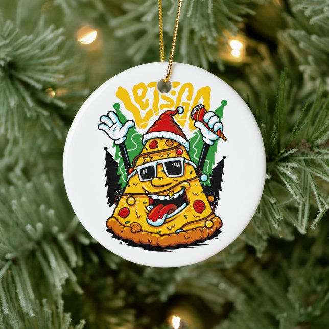 Pizza Träd jul Ljus Merry Crustmas Julafton Julgransprydnad Keramik (Träd)