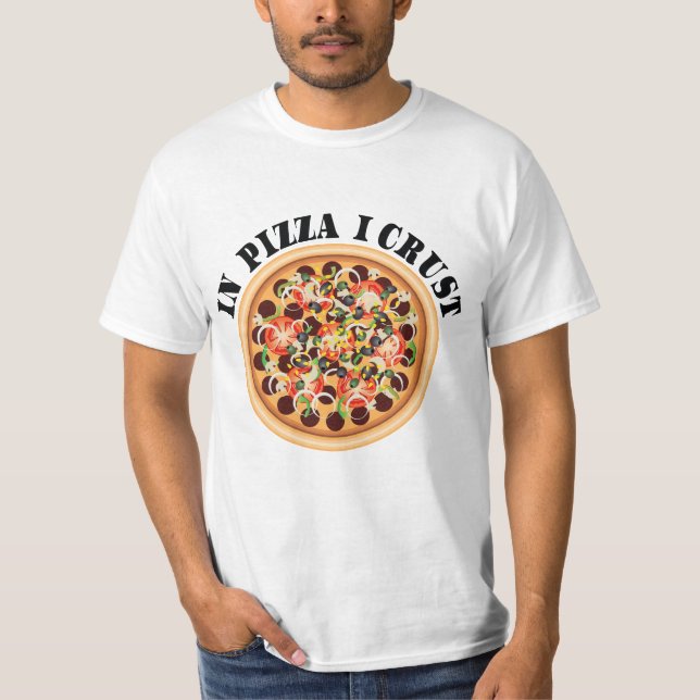 Pizza Tshirt - I Pizza I Crust T-shirt (Framsida)