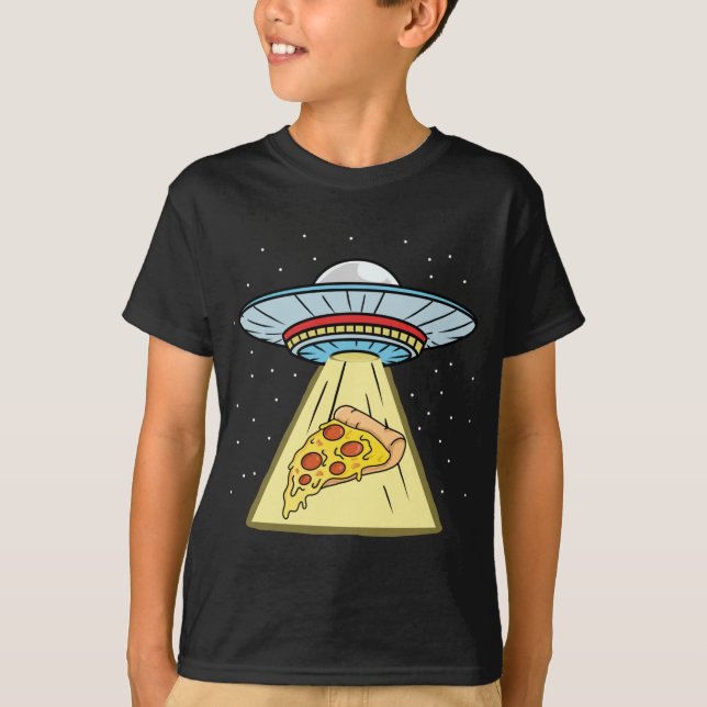 Pizza Ufo Abduction Pizza Älskare T Shirt (Framsida)